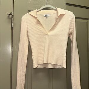 Verge Girl cream cropped collar sweater